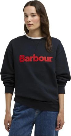 Barbour Hartland Crew Sweatshirt - Dames - Sweatshirts - Blauw - S - Katoen - Hoodies & sweatvesten