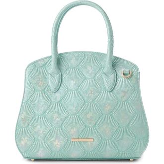 Brahmin Rosetta Embossed Leather Satchel in Waterfall at Nordstrom
