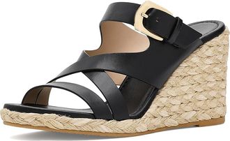 Stuart Weitzman Sai Espadrille Wedge Womens Wedge Shoes Black : 10.5 M, Leather