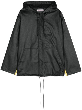 Walter Van Beirendonck Stop logo-print hooded jacket - Black