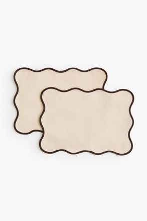 H&M 2er-Pack Wasserabweisende Tischsets - Brown