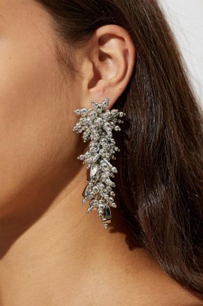 Self Portrait Long Earrings, Womens, Silver