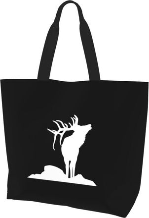 AOOEDM Elk Ladies Canvas Tote Reusable Shopping Bag