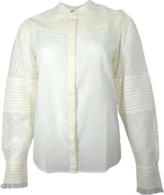 HUGO BOSS Bebrody Shirt - Dames - Blouses - Wit - L - Katoen - Overhemden