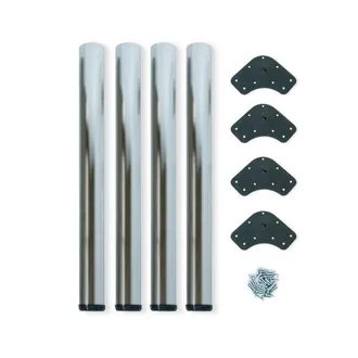 Emuca Emuca - Lote De 4 Patas Para Mesa, Di&aacute;metro 60mm, H 830mm, Acero, N&iacute;quel Satinado