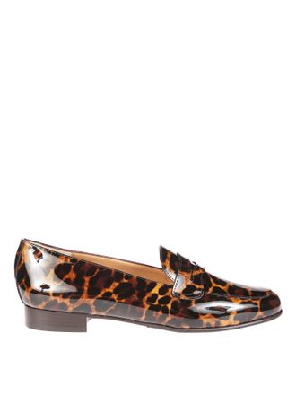 Carel Leopard Print Block Heel Loafers