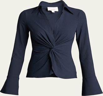 Cinq &agrave; Sept McKenna Long-Sleeve Collared Top