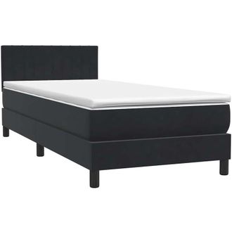 vidaXL Vidaxl Cama Box Spring Con Colch&oacute;n Cuero Sint&eacute;tico Negro 90x210 Cm