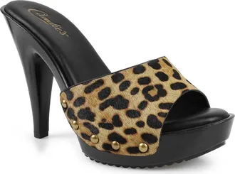 Candie's Love Genuine Calf Hair Platform Sandal in Beige Leopard at Nordstrom, Size 10