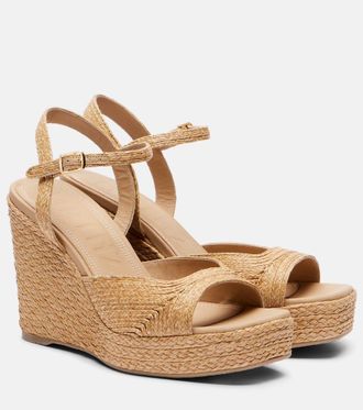 Souliers Martinez Summer raffia espadrille wedges