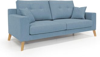 Divani.Store Danish Sof&aacute; Moderno De Tela Suave E Impermeable 146 Cm Azul Claro