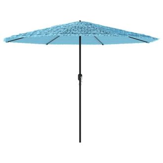 Berkfield Home Garden Parasol with Steel Pole Blue 388x388x248 cm | Size: 388 x 388 x 248 cm