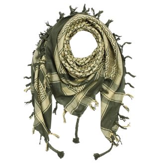 Freak Scene Kufiya - green-olive green-grey - beige - 40x40 inch - Shemagh - Arafat scarf Palestinian PLO Pali-scarf - 100% cotton