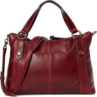 Frye Melissa Medium Satchel Crossbody Cross Body Womens Handbags Berry Lacquer, Leather