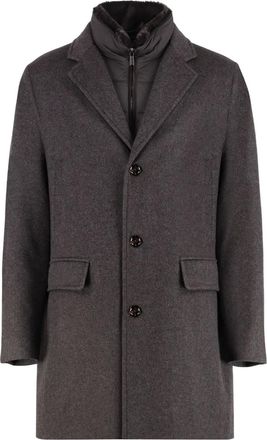 Moorer Jason coat - men - Polyamide/Cashmere/Spandex/Elastane/Wool - 60 - Brown