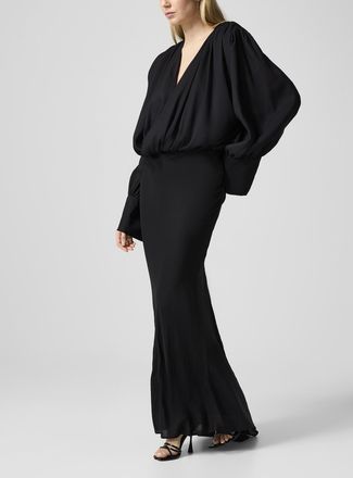 Rotate Womens Draped lightweight chiffon dress