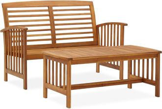 vidaXL Juego De Muebles De Jard&iacute;n 2 Piezas Madera Maciza De Acacia Vidaxl