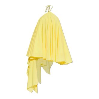 Jacquemus Party Dresses, female, Yellow, Size: XS Pleated Asymmetrical Dress