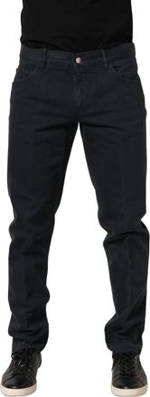 Dolce & Gabbana Black Cotton Mid Waist Skinny Men Denim Jeans Clothing