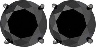 Pompeii3 3ct 14k Black Gold Round Black Diamond Screw Back Studs Earrings