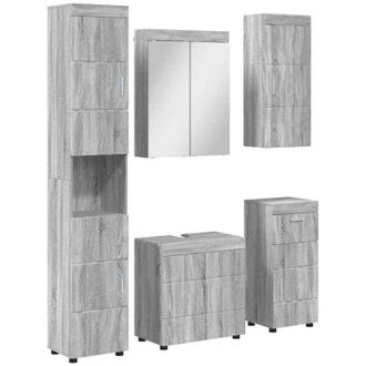 vidaXL Bathroom Furniture Set TULUM Grey Sonoma Engineered Wood vidaXL