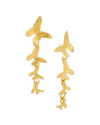 Oscar De La Renta Long Butterfly Drop Earrings