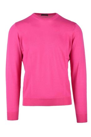 Drumohr Thin Merino Wool Crew Neck Pullover - Fuchsia