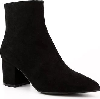 SUGAR Womens Sugar Nightlife Bootie Black Faux Suede Side Zip Ankle Boots GAL1188