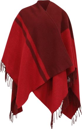 Maje Fringed Shawl in Burgundy Acrylic