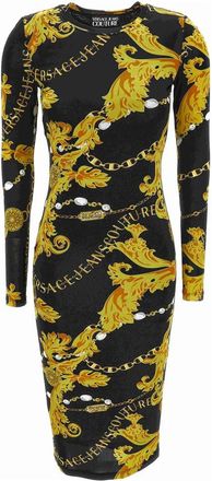 Versace Jeans Couture Organzino Print Chaincouture Jurk - Dames - Casual kleedjes - Veelkleurig - S - Kleedjes