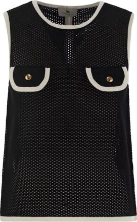 Elisabetta Franchi Sleeveless Top - Dames - Tops zonder mouwen - Zwart - XS - Tops