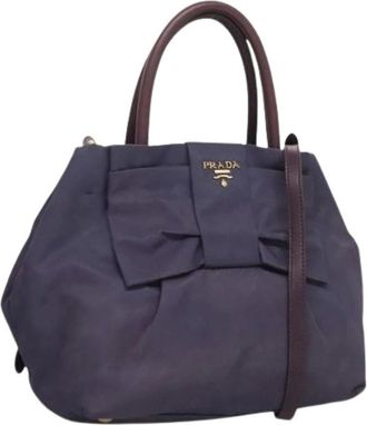 Prada Pre-owned Handbags, female, Purple, Size: ONE SIZE Pre-owned Vintage Nylon Hand Bag
