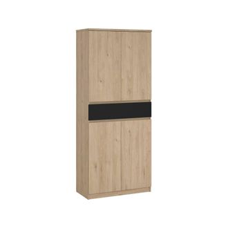 Dmora Zapatero Nolwenn, Zapatero, Armario De Entrada Multiusos, Zapatero, 80x40 H192 Cm, Roble Y Negro - Dmora
