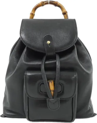 Gucci Black Leather Backpack (Pre-Owned)