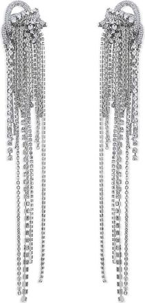 Area Long Messy Chain Drop Earrings in Clear Crystal/Silver at Nordstrom