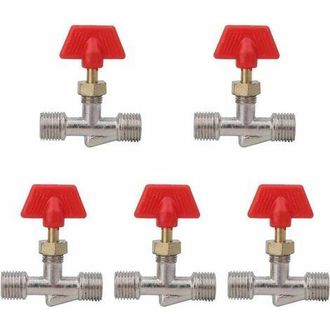 OEM Rapanda - Confezione Da 5 Valvole A Spillo Da 1/4 Di Pollice - Valvola A Sfera In Ottone - Connessione A Tenuta Stagna Per Compressore DAria - Sostitu
