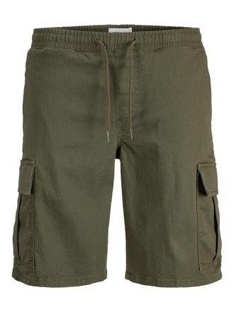 Jack & Jones Plus Size Cargoshorts JPSTCOLE DYLAN CARGO SHORTS MID PLS, Damen, Gr. 44 (5XL), N-Gr, olive night, Web, Obermaterial: 98% Baumwolle, 2% Elasthan, JACK & JONES P