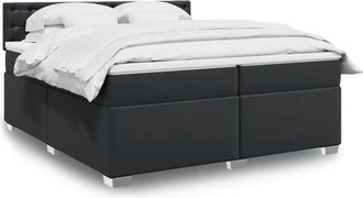 vidaXL Cama Box Spring Con Colch&oacute;n Cuero Sint&eacute;tico Negro 200x200 Cm Vidaxl