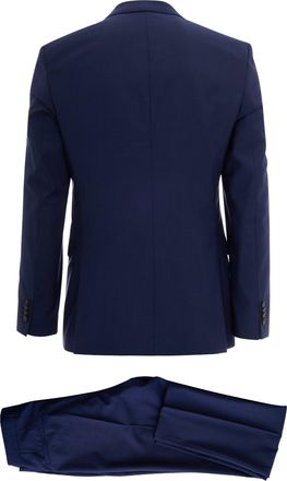 HUGO BOSS Mens Three-Piece Suit Dark Blue Virgin Wool Suits