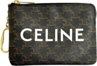 Celine Pre-owned Triomphe Canvas Coin Case - Dames - Vintage Accessoires - Bruin - ONE Size - Vintage
