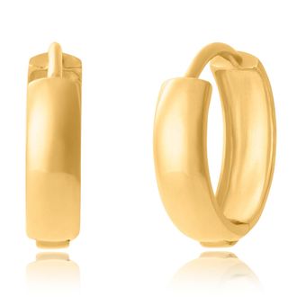 MAX + STONE 14K Yellow Gold Bold Huggie Hoops