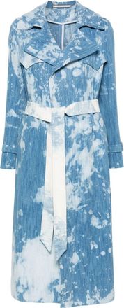 Tagliatore denim trench coat - women - Cotton/Cupro - 44 - Blue