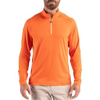 Cutter & Buck Coastline Epic Comfort Half Zip Performance Pullover in College Orange at Nordstrom, Size Xxx-Large