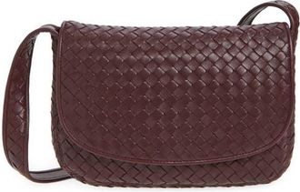 Bottega Veneta Veneto Intrecciato Leather Messenger Bag in Deep Mahogany/silver at Nordstrom