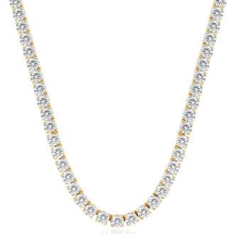 Pompeii3 38Ct TW Diamond Tennis Necklace 16 in 14k White or Yellow Gold Lab Grown