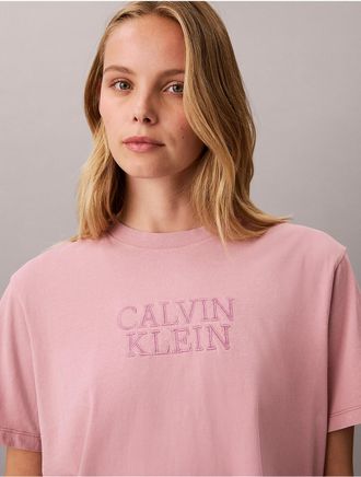 Calvin Klein Jeans Calvin Klein Womens Boxy Graphic Logo Tee - Purple - XL