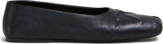 Marni bow-embossed leather ballerina shoes - men - Goat Skin/Calf Leather/Ovine Leather (top grain) - 42.5 - Black