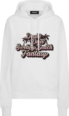 Dsquared2 graphic-print cotton hoodie - women - Cotton - S - White