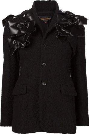 Comme Des Gar&ccedil;ons bow blazer jacket - Zwart