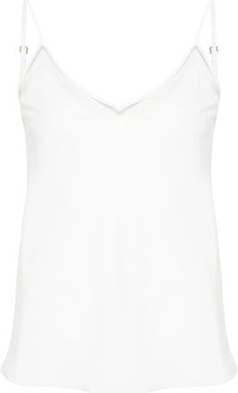 Nissa V-neck crepe de chine tank top - women - Polyester - 36 - White